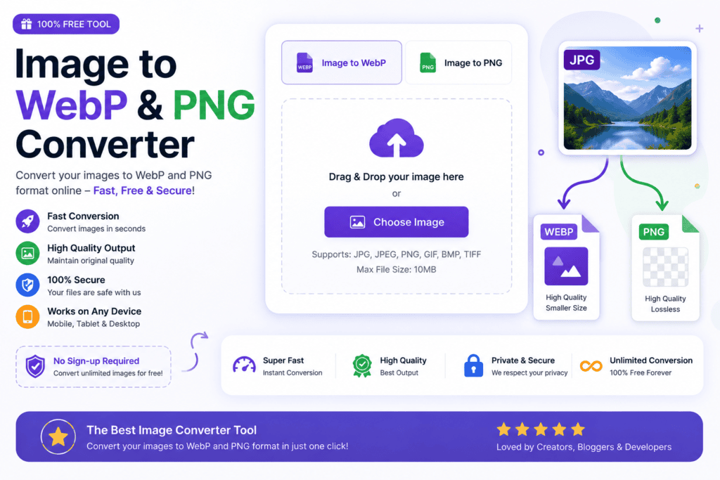 Image to WebP & PNG Converter