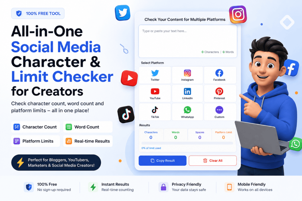 Social Media Character & Limit Checker